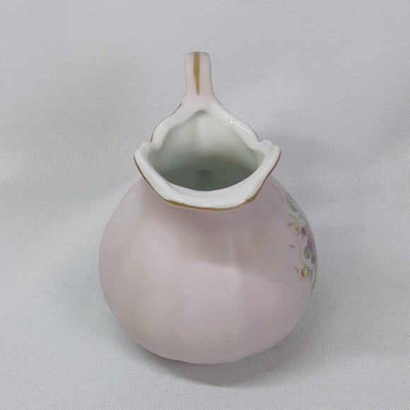 Lefton Pink China Creamer Vintage Hand Painted Small Pitcher Jug Roses #8208 - Picture 5 of 11